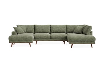 Copenhagen Premium 5-personers Højrevendt U-formet Dyb Sofa med Divan og Chaiselong i Chenille