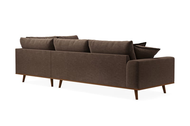 Copenhagen Premium 4-personers Højrevendt L-formet Dyb Chaiselongsofa i Stof - Brun - Møbler - Sofaer - Sofa med sjeselong