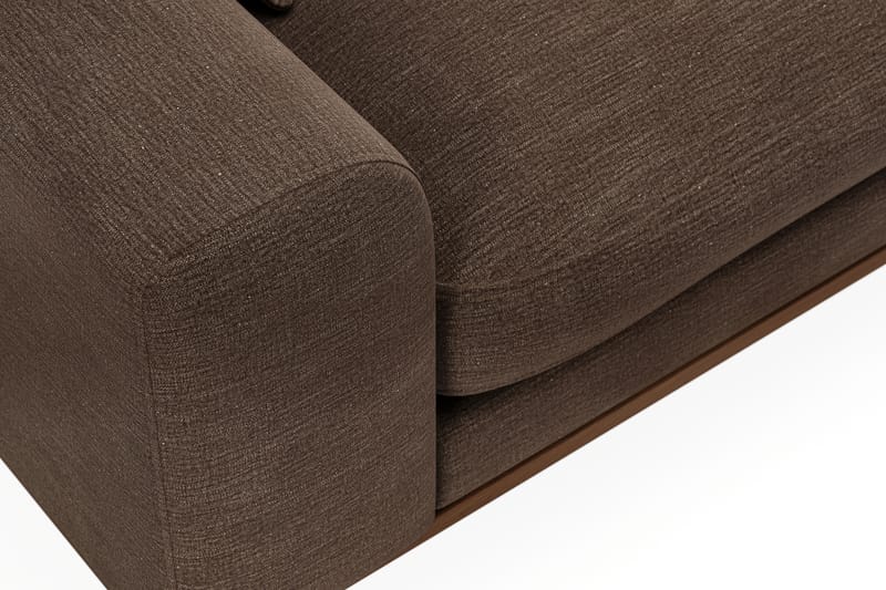 Copenhagen Premium 4-personers Højrevendt L-formet Dyb Chaiselongsofa i Stof - Brun - Møbler - Sofaer - Sofa med sjeselong