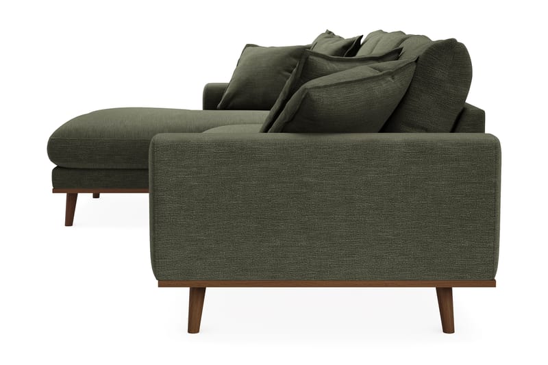 Copenhagen Premium 4-personers Venstrevendt L-formet Dyb Divansofa i Stof - Grøn - Møbler - Sofaer - Sofa med sjeselong