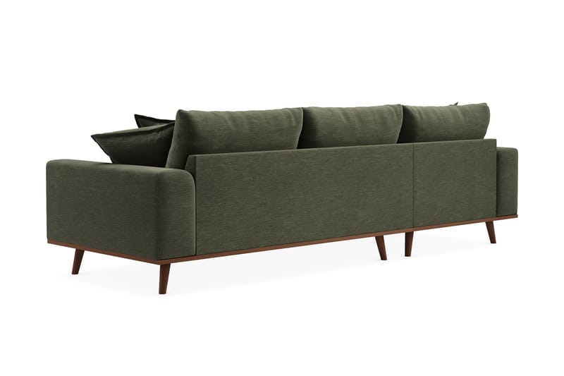 Copenhagen Premium 4-personers Venstrevendt L-formet Dyb Divansofa i Stof - Grøn - Møbler - Sofaer - Sofa med sjeselong
