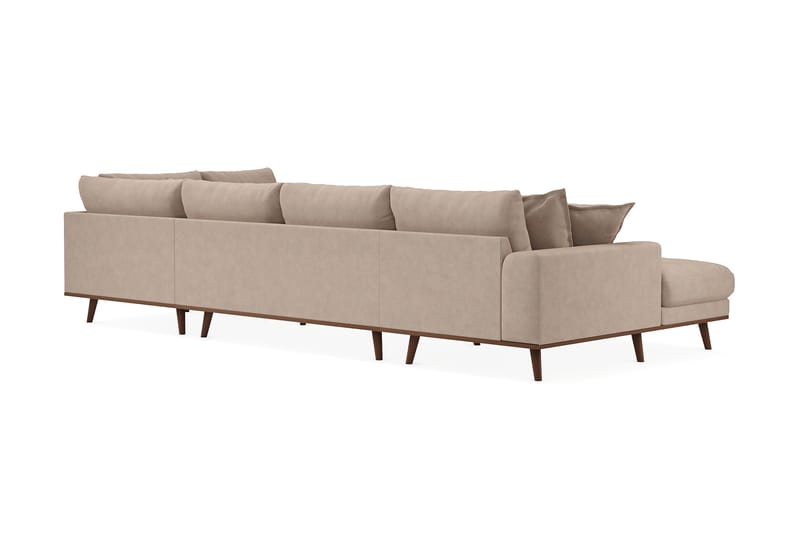 Copenhagen Premium 5-personers Højrevendt U-formet Dyb Sofa med Divan og Chaiselong i Stoff - Lyse brun - Møbler - Sofaer - U-sofa