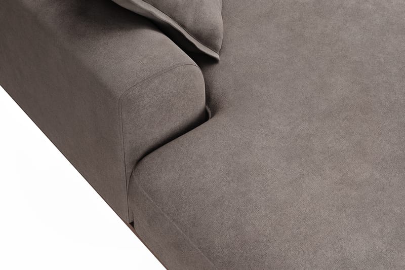 Copenhagen Premium 5-personers Højrevendt U-formet Dyb Sofa med Divan og Chaiselong i Stoff - Brun - Møbler - Sofaer - U-sofa