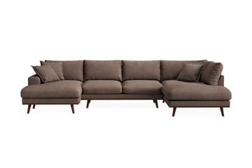 Copenhagen Premium 5-personers Højrevendt U-formet Dyb Sofa med Divan og Chaiselong i Stoff