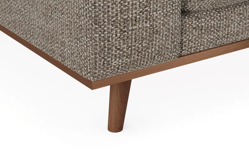 Copenhagen Premium 4-personers Højrevendt L-formet Dyb Chaiselongsofa i Chenille - Brun - Møbler - Sofaer - Sofa med sjeselong