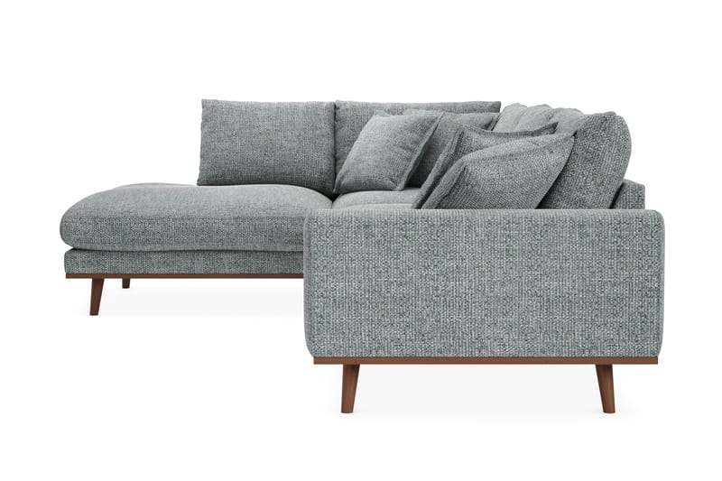 Copenhagen Premium 4-personers Venstrevendt L-formet Dyb Chaiselongsofa i Chenille - Grå/blå - Møbler - Sofaer - Sofa med sjeselong