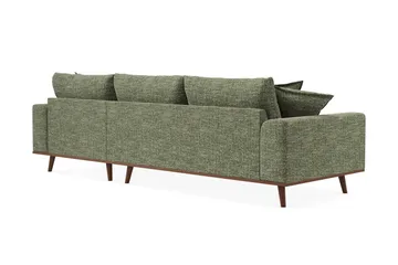 Copenhagen Premium 4-personers Højrevendt L-formet Dyb Divansofa i Chenille - Grøn - Møbler - Sofaer - Sofa med sjeselong