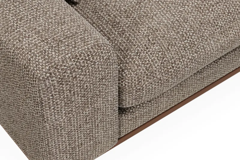 Copenhagen Premium 4-personers Højrevendt L-formet Dyb Chaiselongsofa i Chenille - Brun - Møbler - Sofaer - Sofa med sjeselong