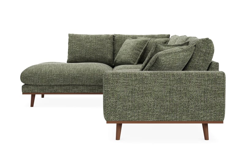 Copenhagen Premium 4-personers Venstrevendt L-formet Dyb Chaiselongsofa i Chenille - Grøn - Møbler - Sofaer - Sofa med sjeselong