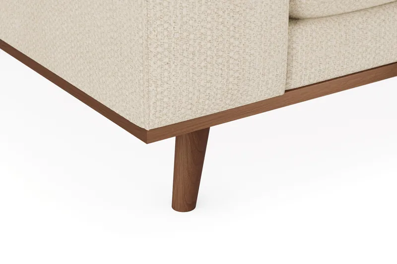 Copenhagen Premium 4-personers Højrevendt L-formet Dyb Divansofa i Chenille - Lys beige - Møbler - Sofaer - Sofa med sjeselong