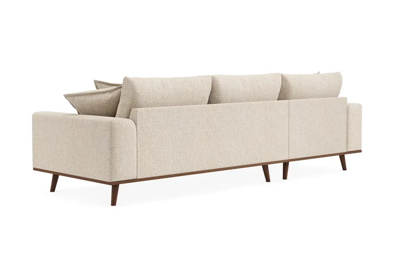 Copenhagen Premium 4-personers Venstrevendt L-formet Dyb Divansofa i Chenille - Beige - Møbler - Sofaer - Sofa med sjeselong