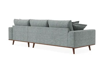 Copenhagen Premium 4-personers Højrevendt L-formet Dyb Divansofa i Chenille - Grå/blå - Møbler - Sofaer - Sofa med sjeselong