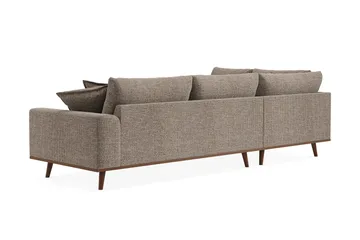 Copenhagen Premium 4-personers Venstrevendt L-formet Dyb Chaiselongsofa i Chenille - Brun - Møbler - Sofaer - Sofa med sjeselong