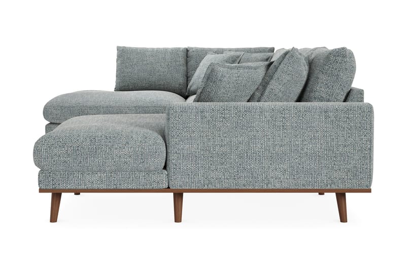 Copenhagen Premium 5-personers Venstrevendt U-formet Dyb Sofa med Divan og Chaiselong i Chenille - Grå/blå - Møbler - Sofaer - U-sofa