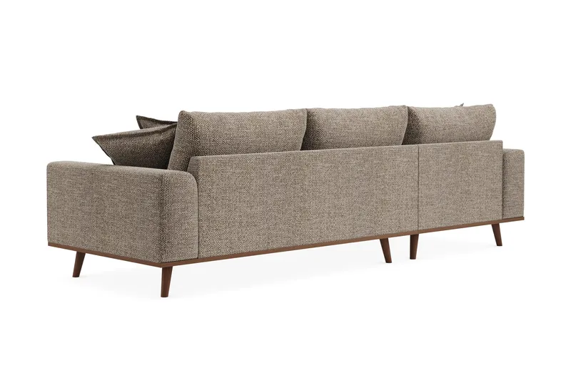 Copenhagen Premium 4-personers Venstrevendt L-formet Dyb Divansofa i Chenille - Brun - Møbler - Sofaer - Sofa med sjeselong