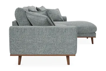 Copenhagen Premium 4-personers Højrevendt L-formet Dyb Divansofa i Chenille - Grå/blå - Møbler - Sofaer - Sofa med sjeselong