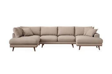 Copenhagen Premium 5-personers Venstrevendt U-formet Dyb Sofa med Divan og Chaiselong i Stoff