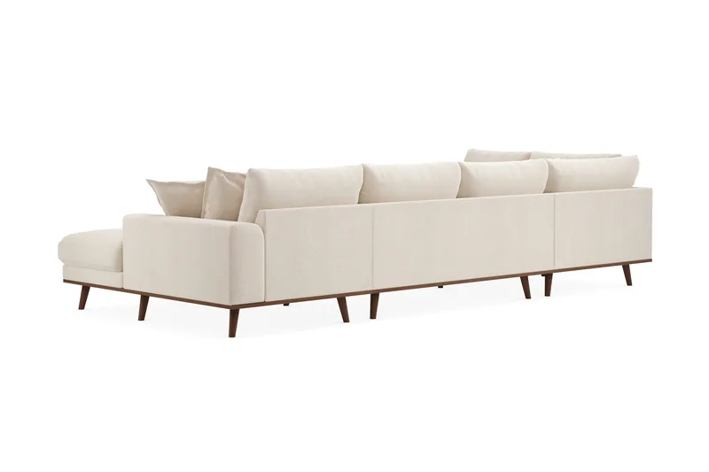 Copenhagen Premium 5-personers Venstrevendt U-formet Dyb Sofa med Divan og Chaiselong i Chenille - Lys beige - Møbler - Sofaer - U-sofa