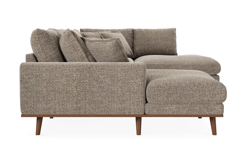 Copenhagen Premium 5-personers Højrevendt U-formet Dyb Sofa med Divan og Chaiselong i Chenille - Brun - Møbler - Sofaer - U-sofa