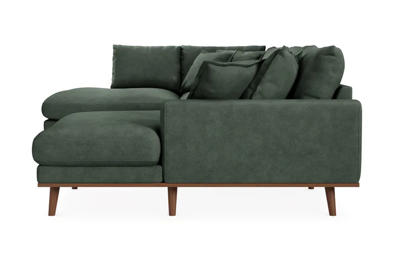 Copenhagen Premium 5-personers Venstrevendt U-formet Dyb Sofa med Divan og Chaiselong i Stoff - Grön - Møbler - Sofaer - U-sofa
