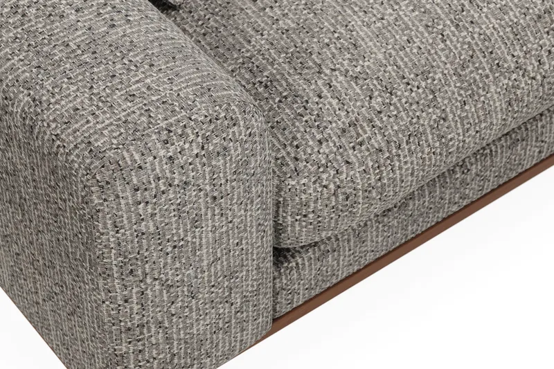 Copenhagen Premium 4-personers Højrevendt L-formet Dyb Divansofa i Chenille - Grå - Møbler - Sofaer - Sofa med sjeselong