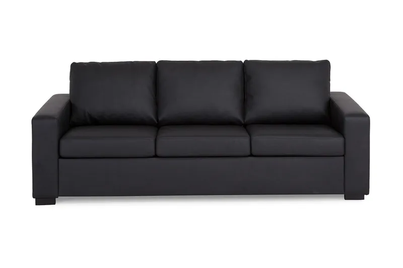 Crazy 3-seters Sofa i Kunstlær, Svart