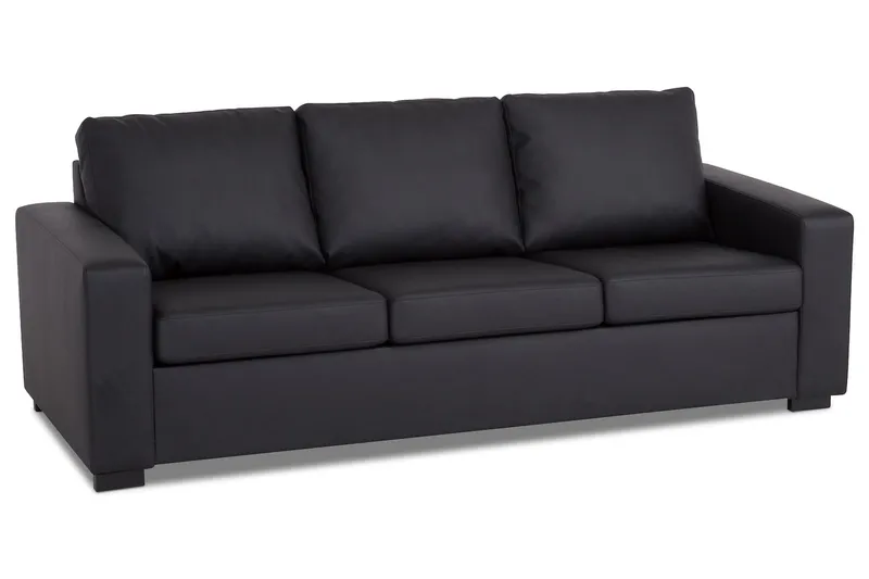 Crazy 3-seters Sofa i Kunstlær - Svart - Møbler - Sofaer - Sofa 3 seter