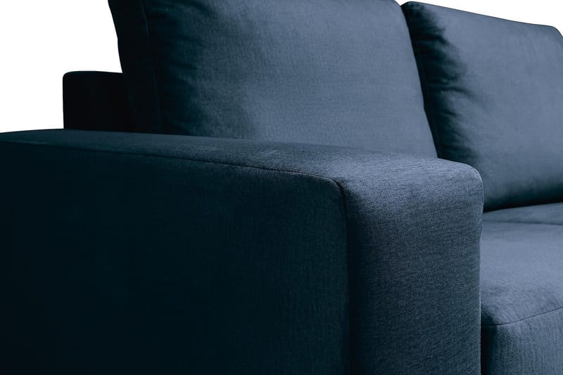 Crazy 4-seters Høyrevendt U-formet Large Sofa med Divan og Sjeselong i Fløyel - Blå - Møbler - Sofaer - U-sofa