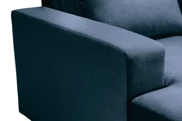 Crazy 4-seters Høyrevendt U-formet Large Sofa med Divan og Sjeselong i Fløyel - Blå - Møbler - Sofaer - U-sofa
