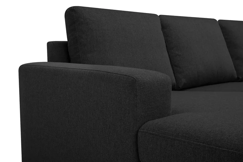 Crazy 4-seters Høyrevendt U-formet Large Sofa med Divan og Sjeselong i Stoff - Antrasitt - Møbler - Sofaer - U-sofa