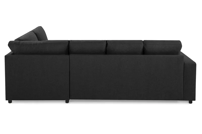 Crazy 4-seters Høyrevendt U-formet Large Sofa med Divan og Sjeselong i Stoff - Antrasitt - Møbler - Sofaer - U-sofa
