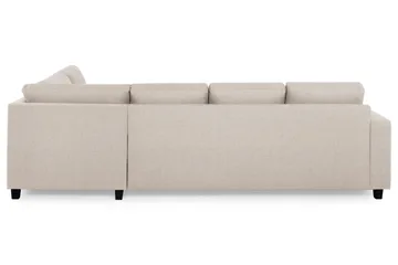 Crazy 4-seters Høyrevendt U-formet Large Sofa med Divan og Sjeselong i Stoff - Beige - Møbler - Sofaer - U-sofa
