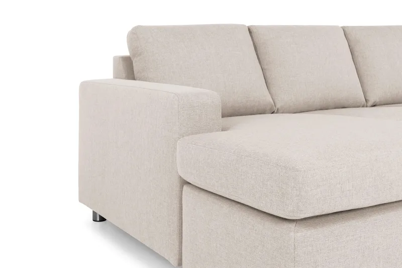 Crazy 4-seters Høyrevendt U-formet Large Sofa med Divan og Sjeselong i Stoff - Beige - Møbler - Sofaer - U-sofa