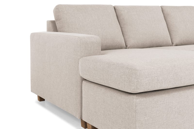 Crazy 4-seters Høyrevendt U-formet Large Sofa med Divan og Sjeselong i Stoff - Beige - Møbler - Sofaer - U-sofa