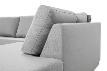 Crazy 4-seters Høyrevendt U-formet Large Sofa med Divan og Sjeselong i Stoff - Grå - Møbler - Sofaer - U-sofa