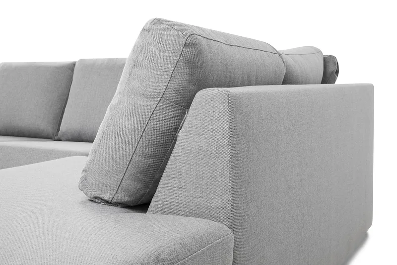 Crazy 4-seters Høyrevendt U-formet Large Sofa med Divan og Sjeselong i Stoff - Grå - Møbler - Sofaer - U-sofa