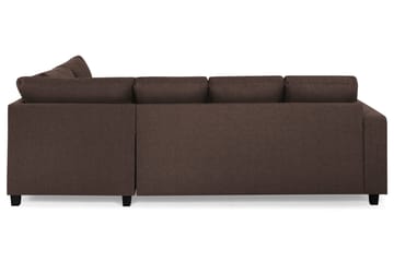 Crazy 4-seters Høyrevendt U-formet Small Sofa med Divan og Sjeselong i Stoff - Brun - Møbler - Sofaer - U-sofa