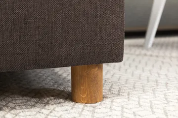 Crazy 4-seters Høyrevendt U-formet Small Sofa med Divan og Sjeselong i Stoff - Brun - Møbler - Sofaer - U-sofa