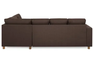 Crazy 4-seters Høyrevendt U-formet Small Sofa med Divan og Sjeselong i Stoff - Brun - Møbler - Sofaer - U-sofa