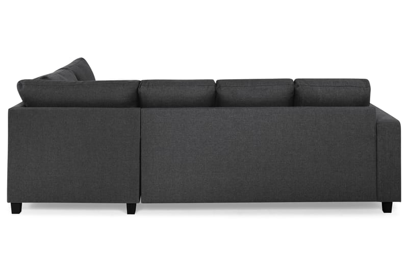 Crazy 4-seters Høyrevendt U-formet Small Sofa med Divan og Sjeselong i Stoff - Mørkegrå - Møbler - Sofaer - U-sofa