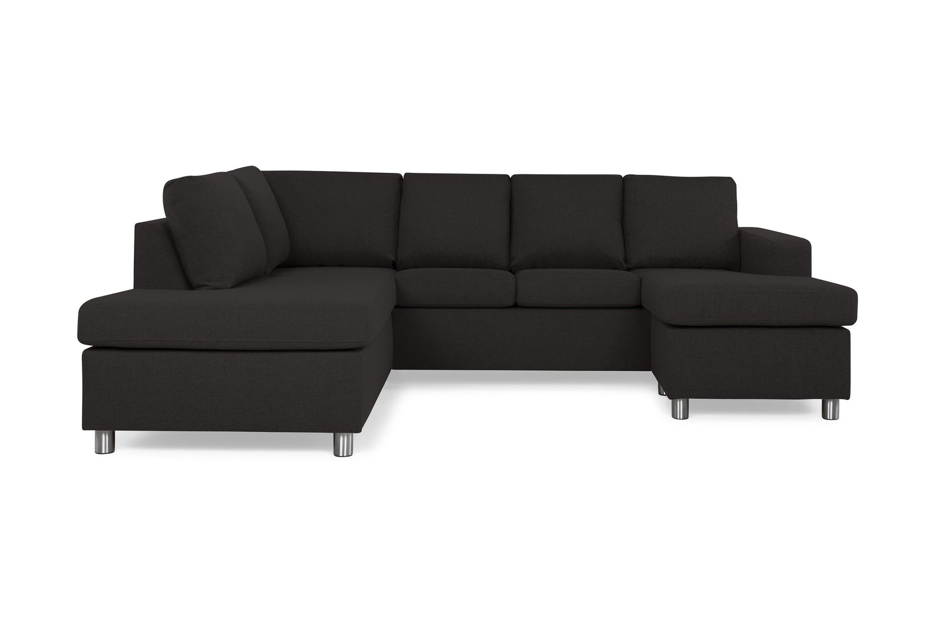 Crazy 4-seters Venstrevendt U-formet Large Sofa med Divan og Sjeselong i Stoff - Antrasitt