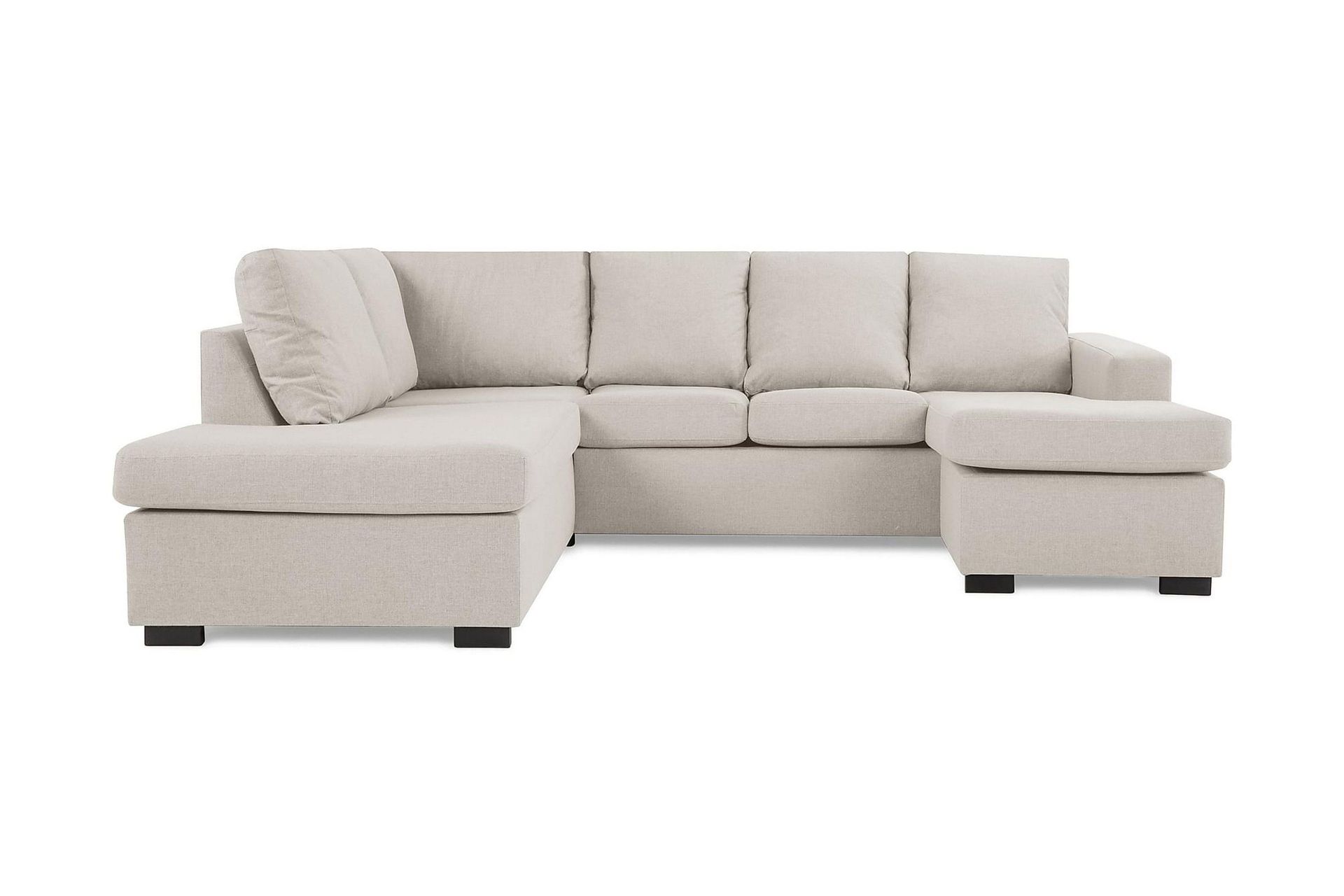 Crazy 4-seters Venstrevendt U-formet Large Sofa med Divan og Sjeselong i Stoff - Beige