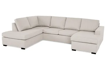 Crazy 4-seters Venstrevendt U-formet Large Sofa med Divan og Sjeselong i Stoff - Beige - Møbler - Sofaer - U-sofa