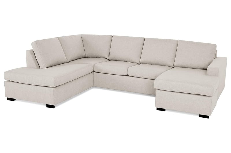 Crazy 4-seters Venstrevendt U-formet Large Sofa med Divan og Sjeselong i Stoff - Beige - Møbler - Sofaer - U-sofa