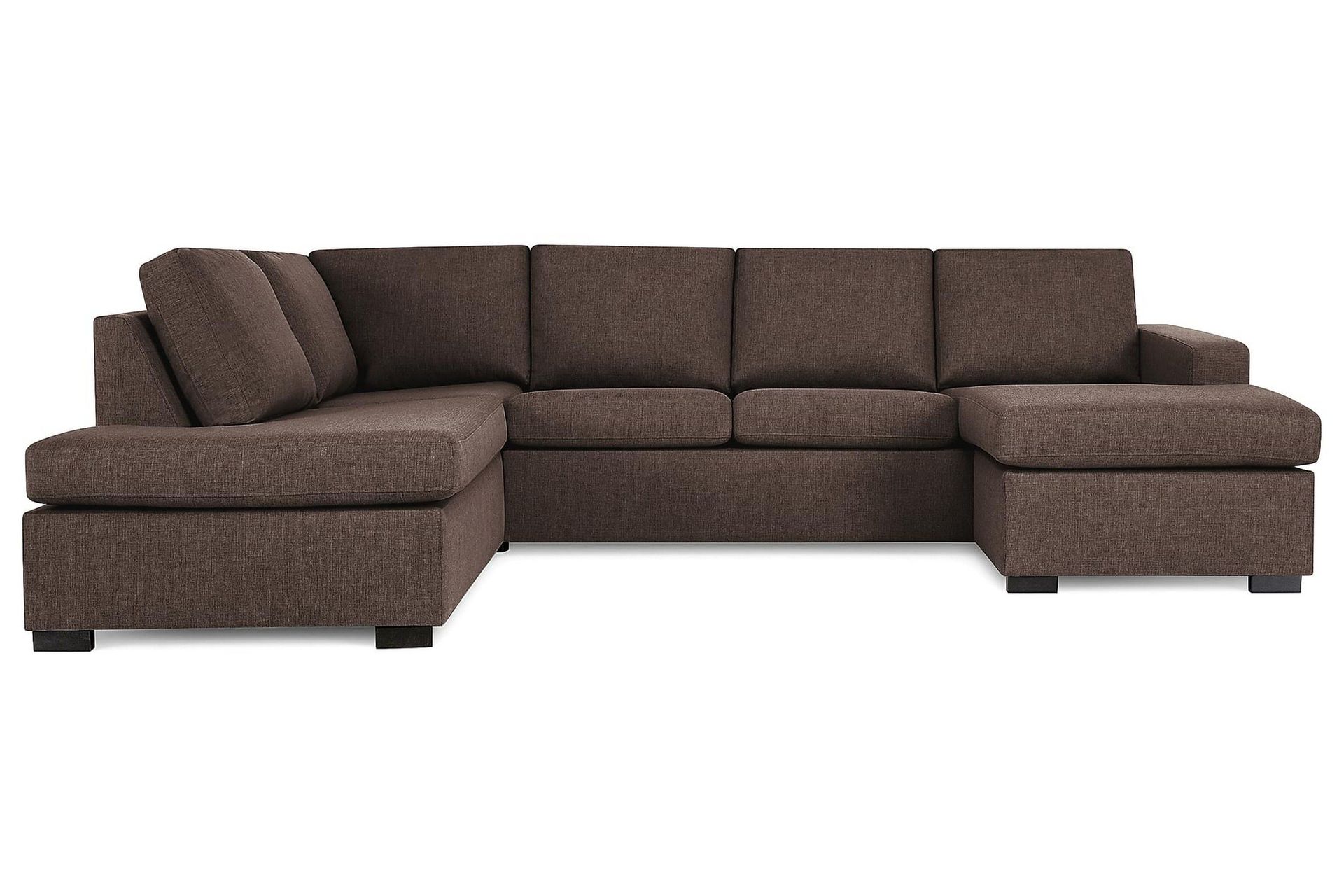 Crazy 4-seters Venstrevendt U-formet Large Sofa med Divan og Sjeselong i Stoff - Brun