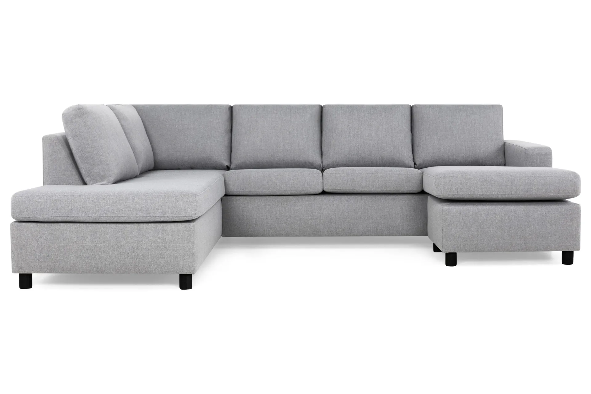 Crazy 4-seters Venstrevendt U-formet Large Sofa med Divan og Sjeselong i Stoff - Grå
