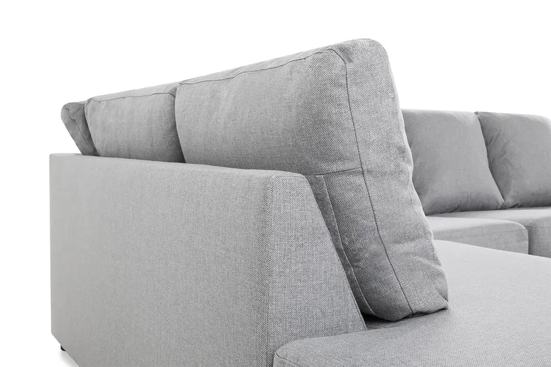 Crazy 4-seters Venstrevendt U-formet Large Sofa med Divan og Sjeselong i Stoff - Grå - Møbler - Sofaer - U-sofa