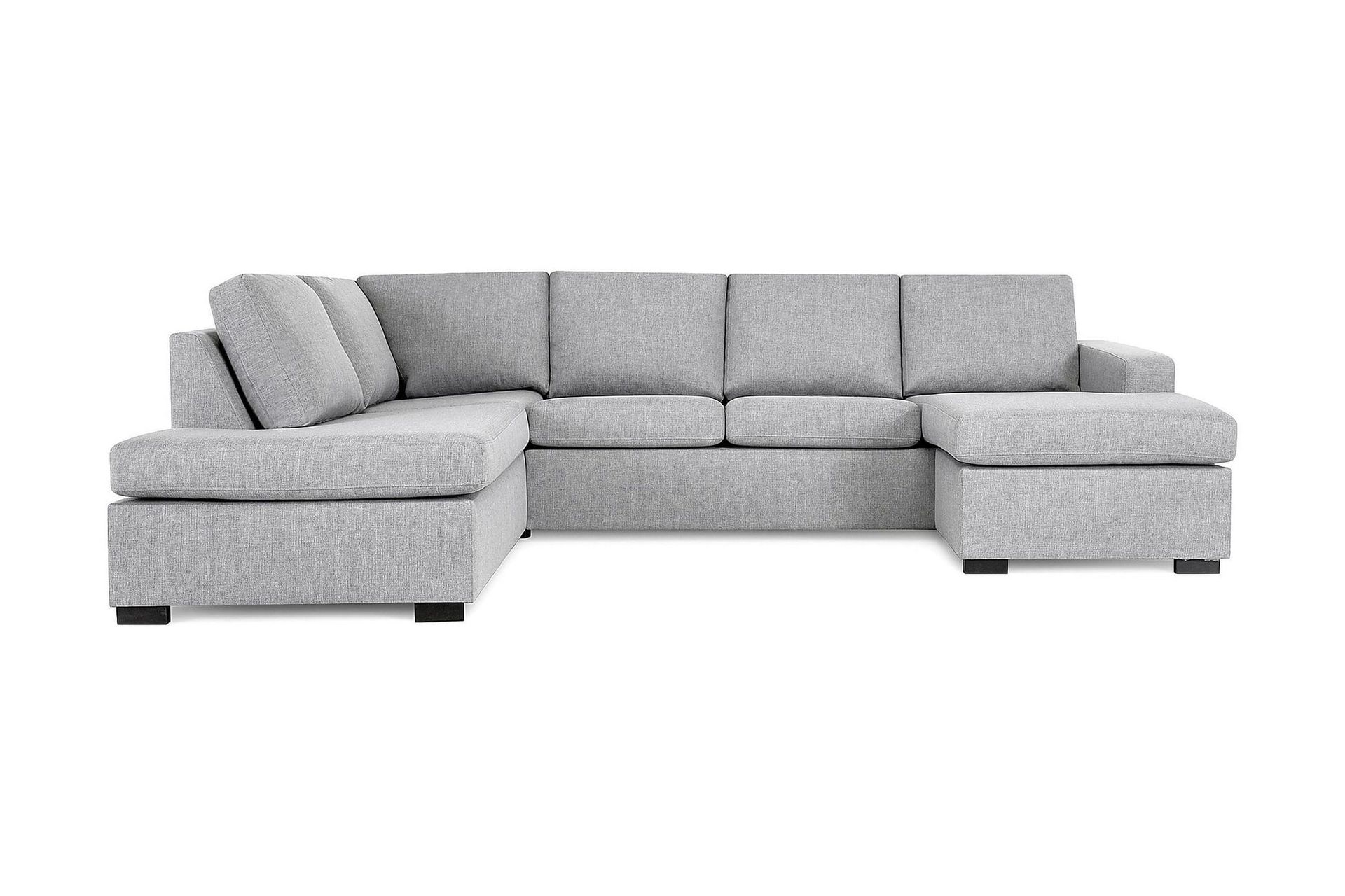 Crazy 4-seters Venstrevendt U-formet Large Sofa med Divan og Sjeselong i Stoff - Grå