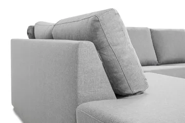 Crazy 4-seters Venstrevendt U-formet Large Sofa med Divan og Sjeselong i Stoff - Grå - Møbler - Sofaer - U-sofa