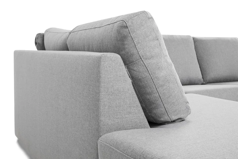 Crazy 4-seters Venstrevendt U-formet Large Sofa med Divan og Sjeselong i Stoff - Grå - Møbler - Sofaer - U-sofa